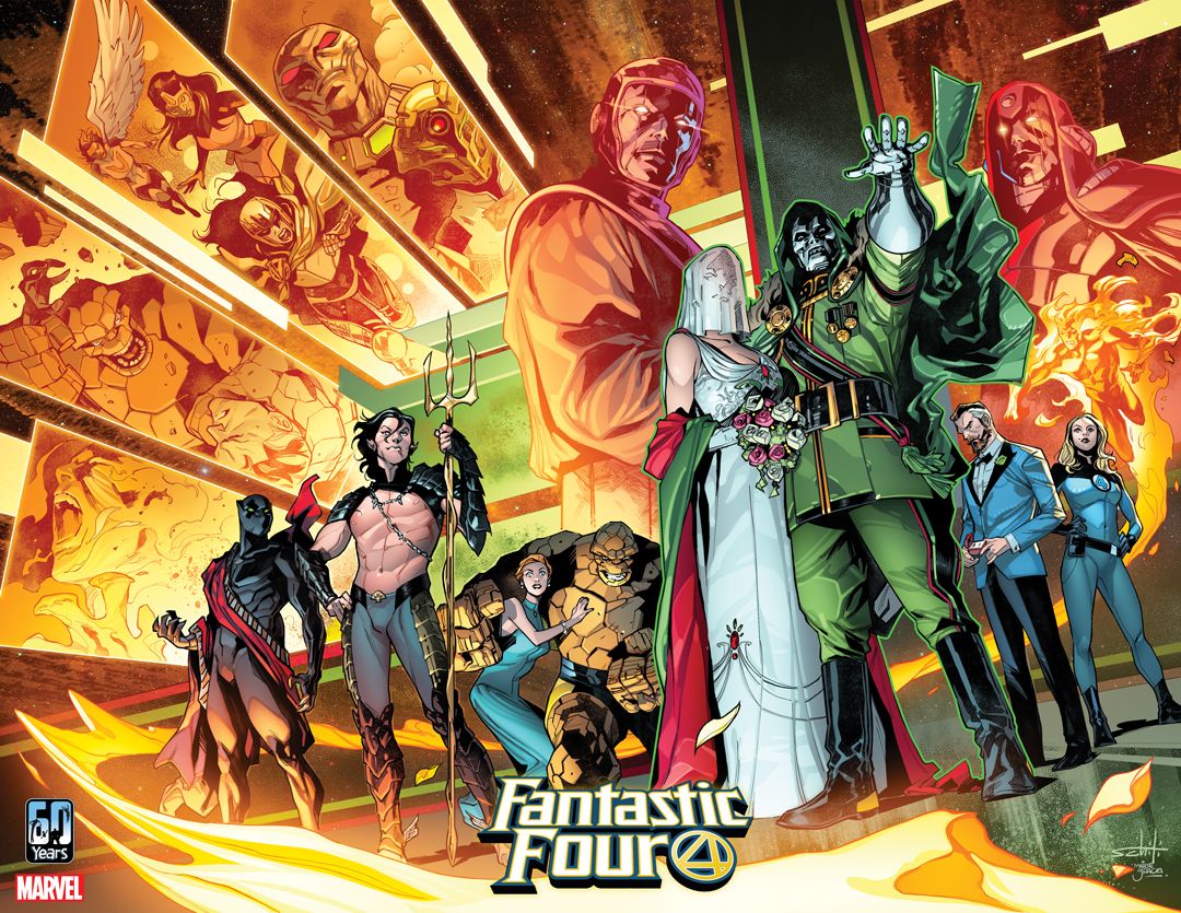 Fantastic Four #32 Wraparound Variant Cover by VALERIO SCHITI &amp; MARTE GRACIA
