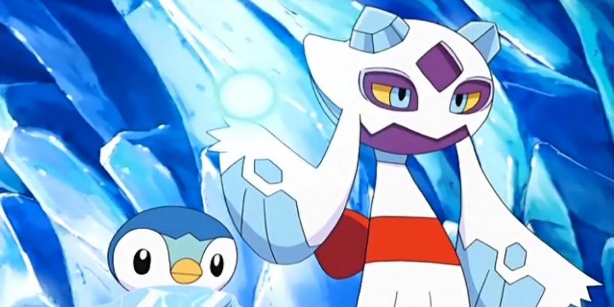 Frosslass Freezing Piplup in the Pokemon anime