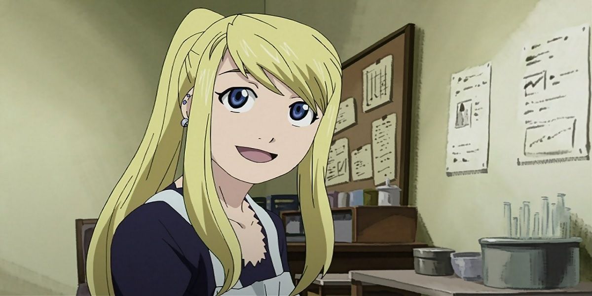 winry smiling from fma brotherhood