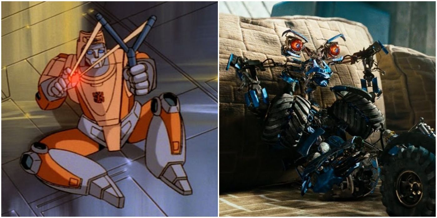An image of Wheelie from The Transformers: The Movie next to an image of Wheelie from Transformers: Age of Extinction.