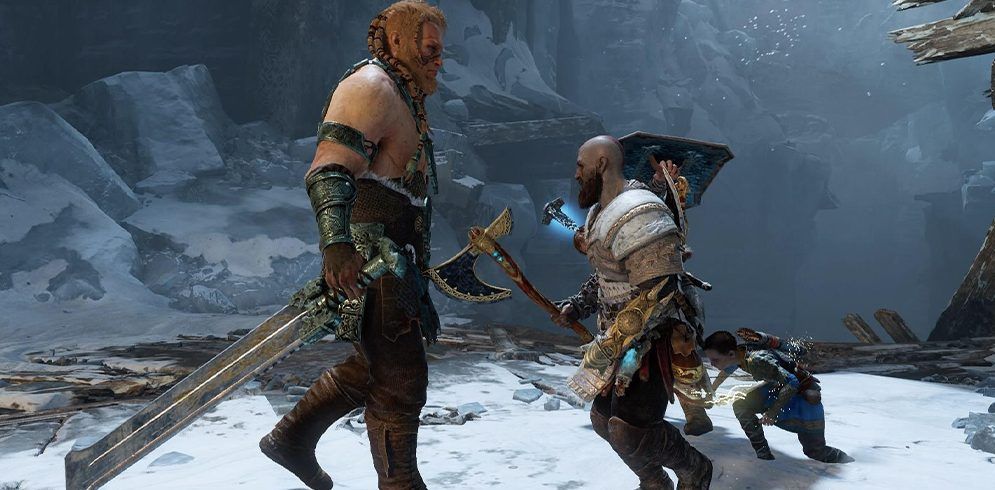 Kratos and Magni are about to fight