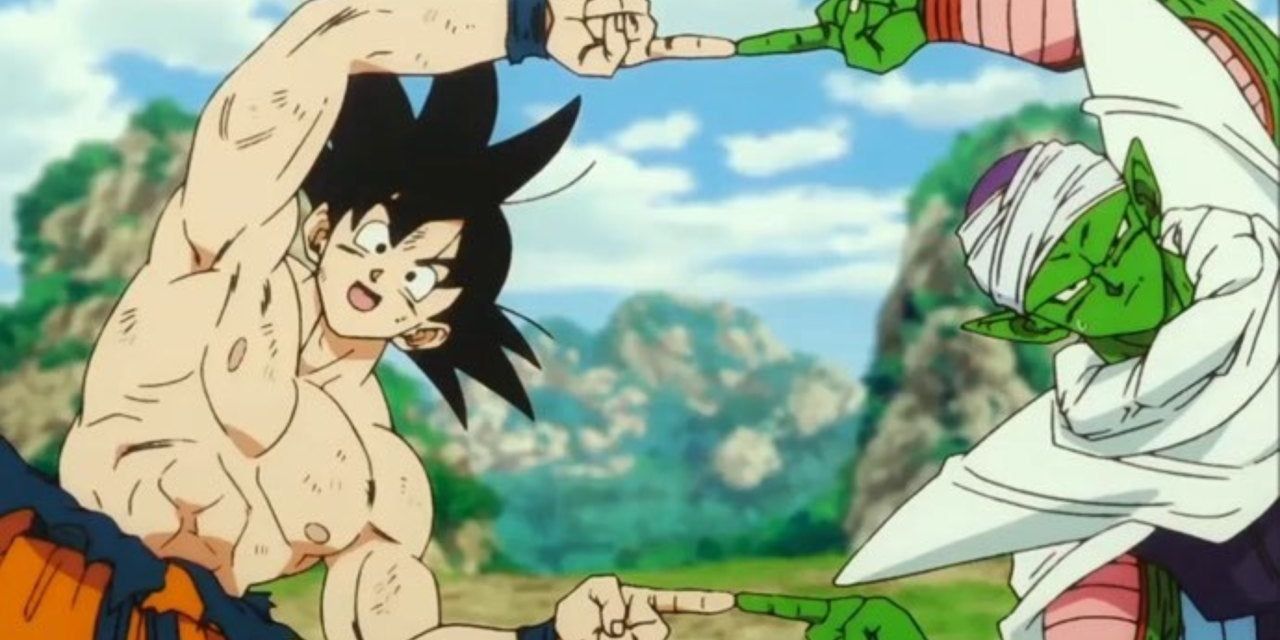 Goku and Piccolo demonstrate the Fusion Dance in Dragon Ball