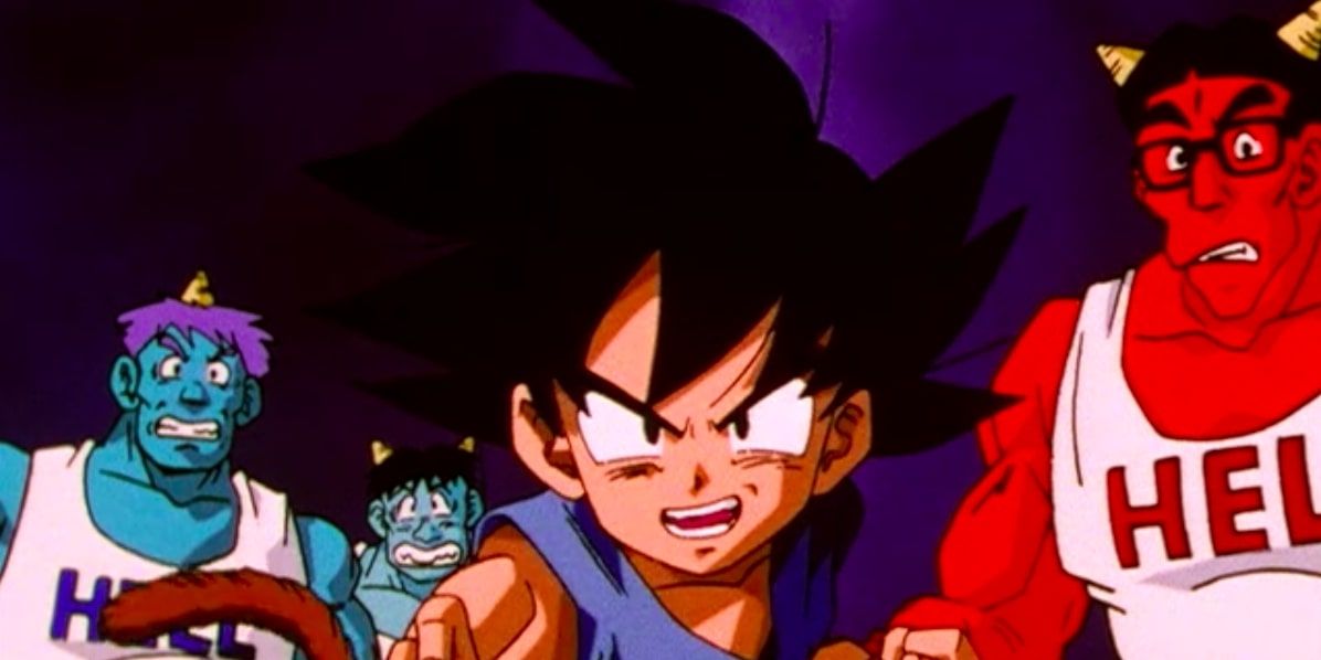 Goku with Goz, Mez and other ogres in Dragon Ball GT
