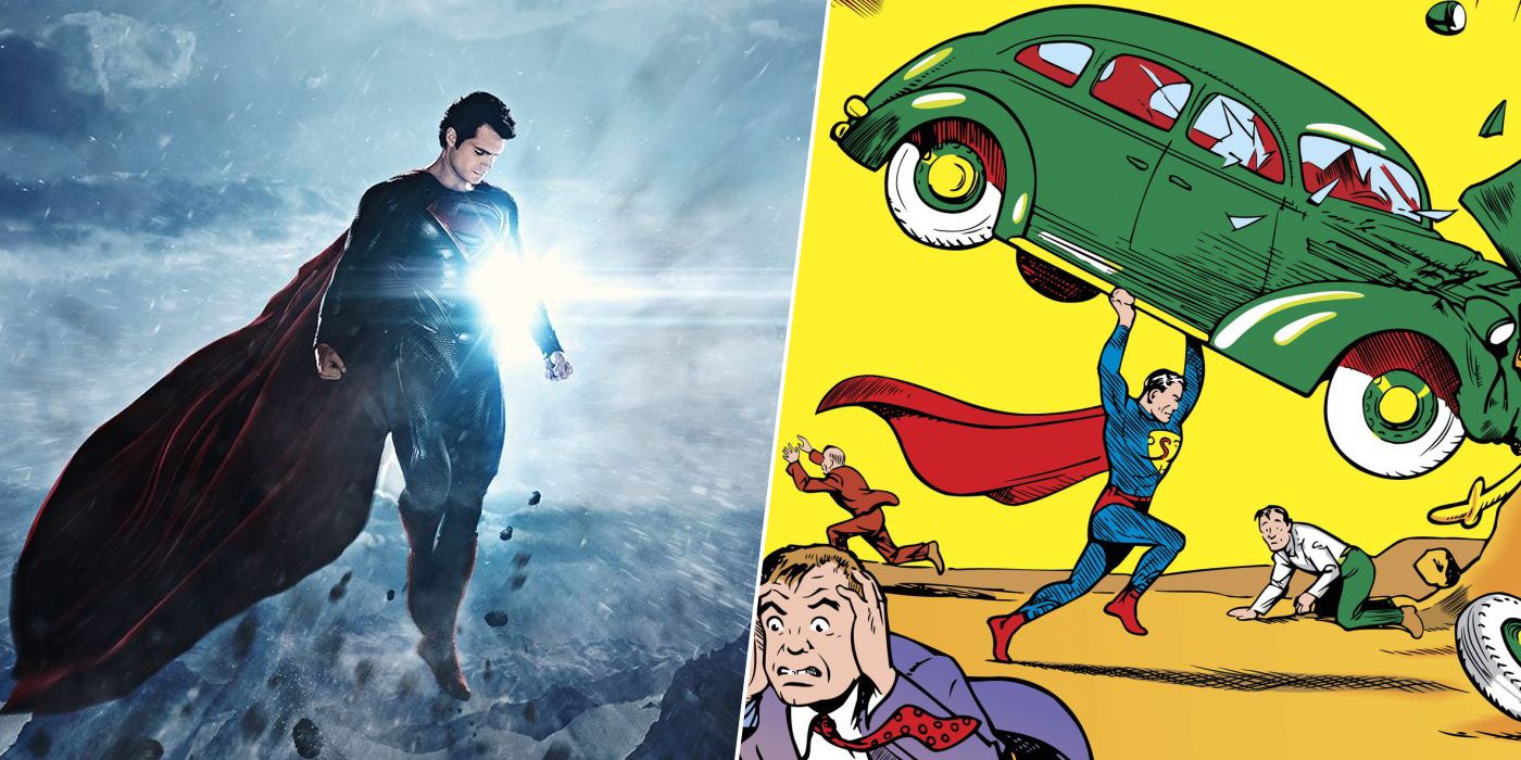 Henry Cavill as Superman and the character's first comic appearance
