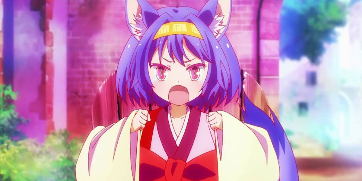 Izuna yells with her fists up