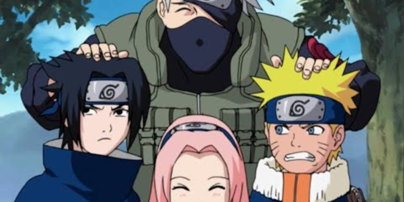 Kakashi, Sasuke, Naruto, and Sakura (Team Seven) from Naruto.