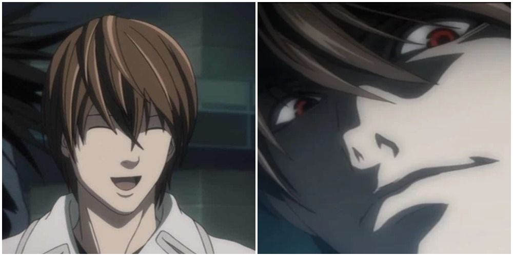 Light Smiling And Sneering In Death Note Anime