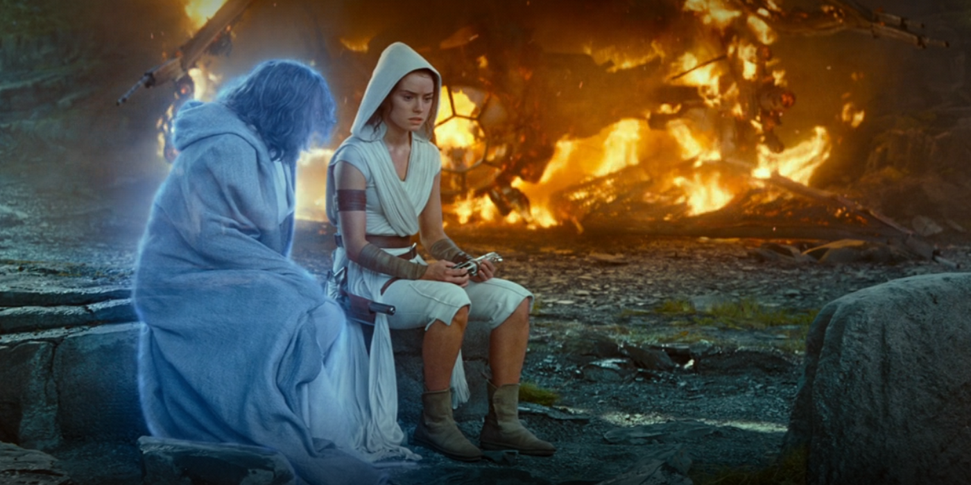 Luke Talks To Rey On A Rock Rise Of Skywalker
