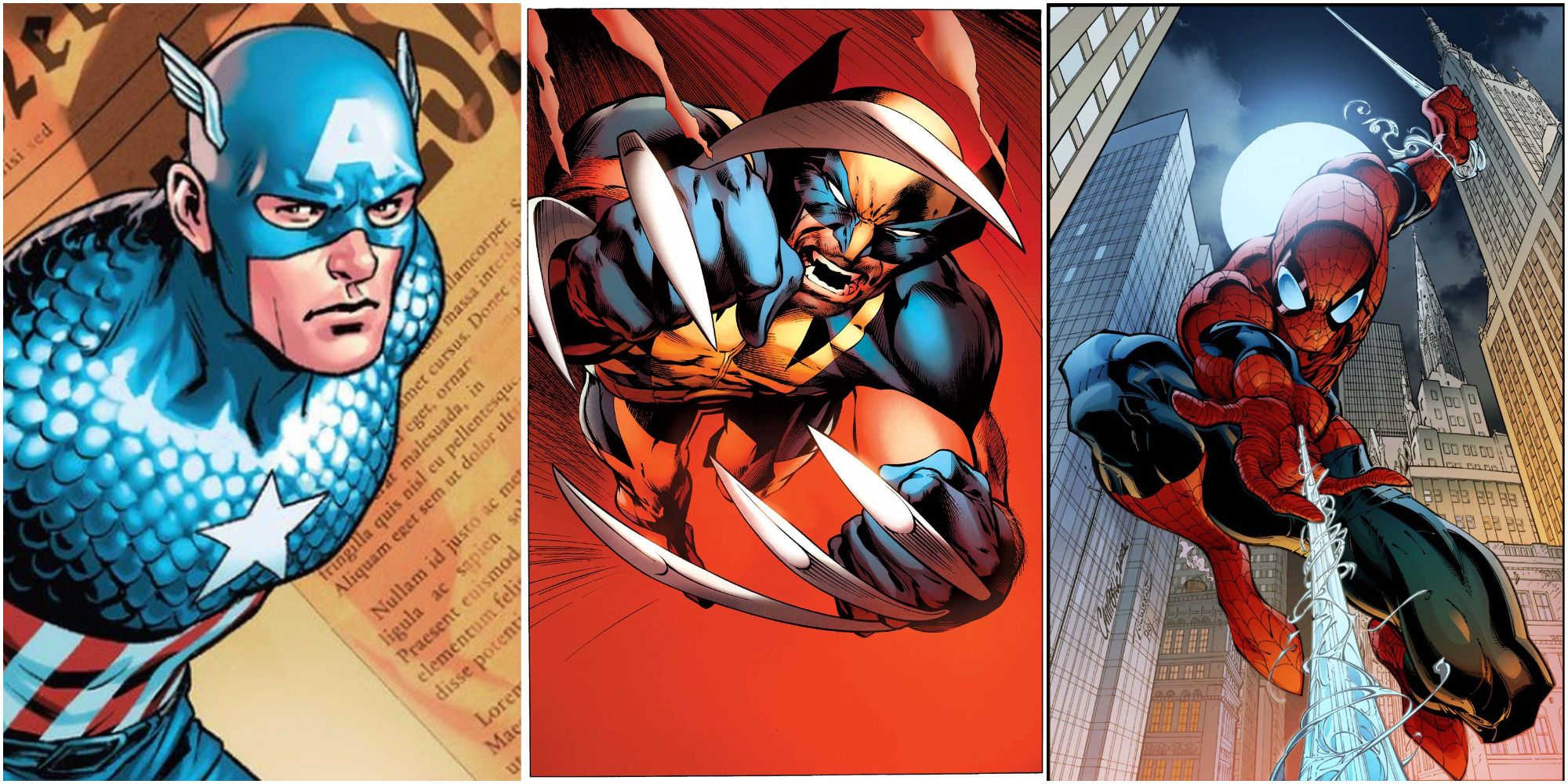 Captain America, Wolverine, Spider-Man