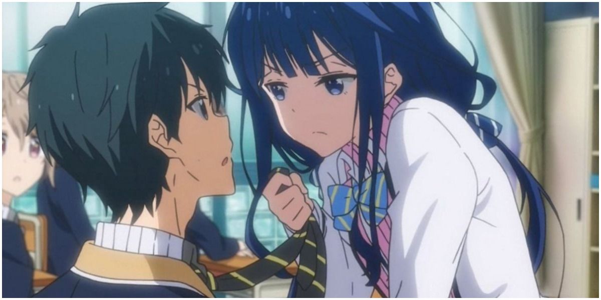 Masamune and Aki fighting with each other in Masamune-kun's Revenge