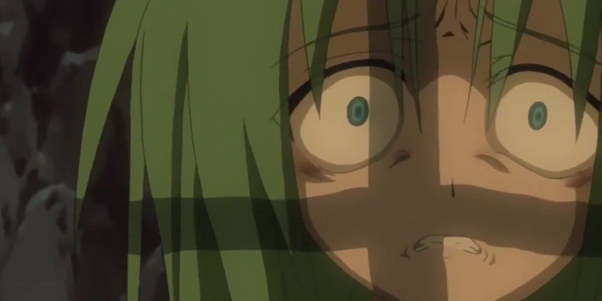 Mion shows terror In Higurashi: When They Cry