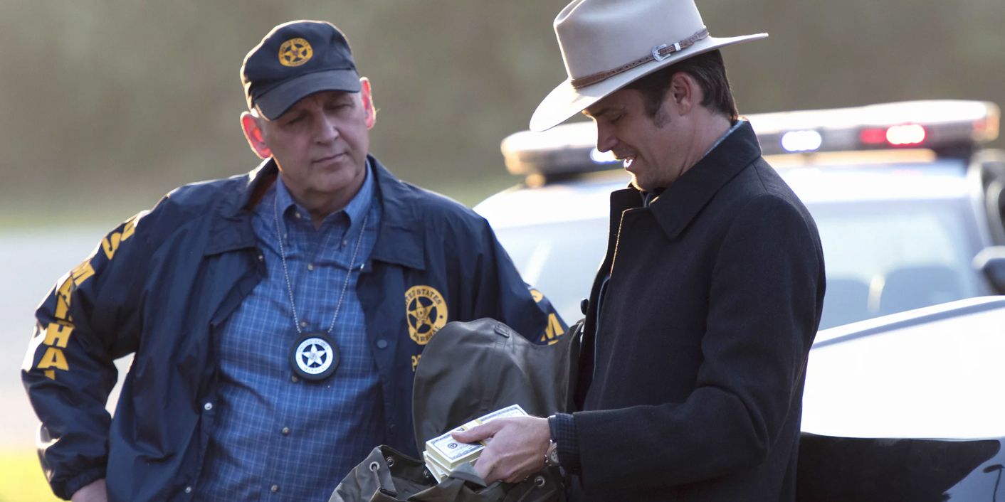 Nick Searcy as Art and Timothy Olyphant as Raylan in Justified