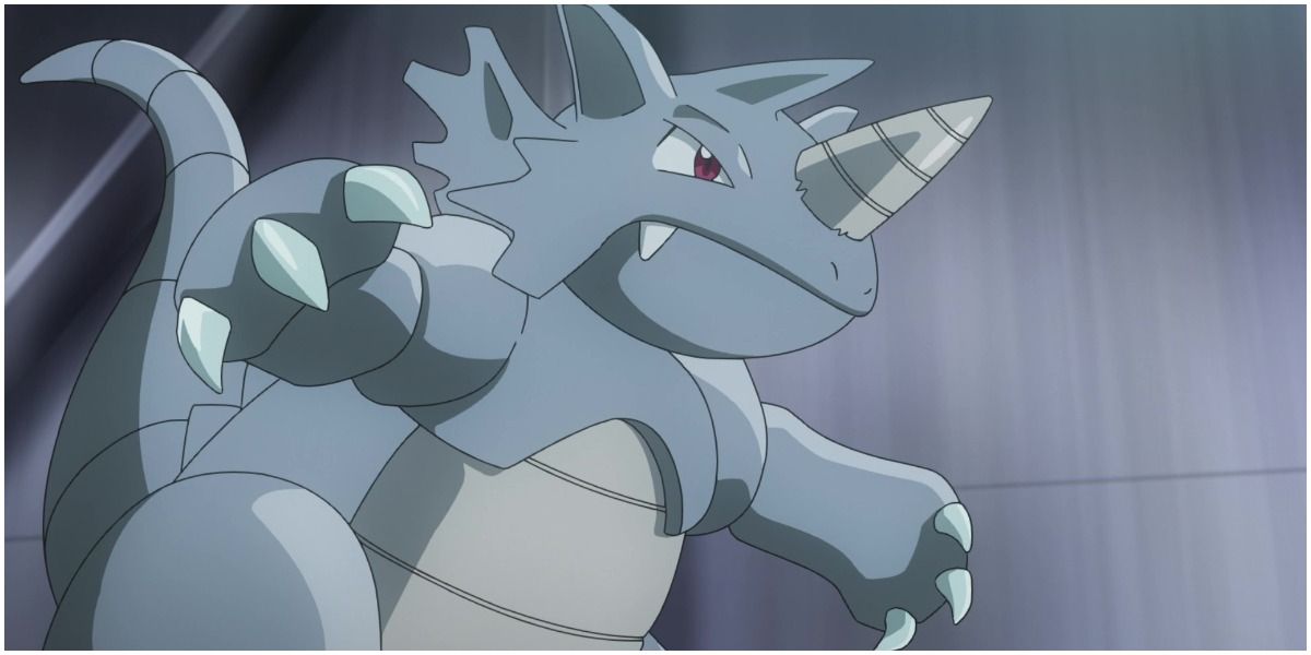 Rhydon ready for battle in the Pokémon anime