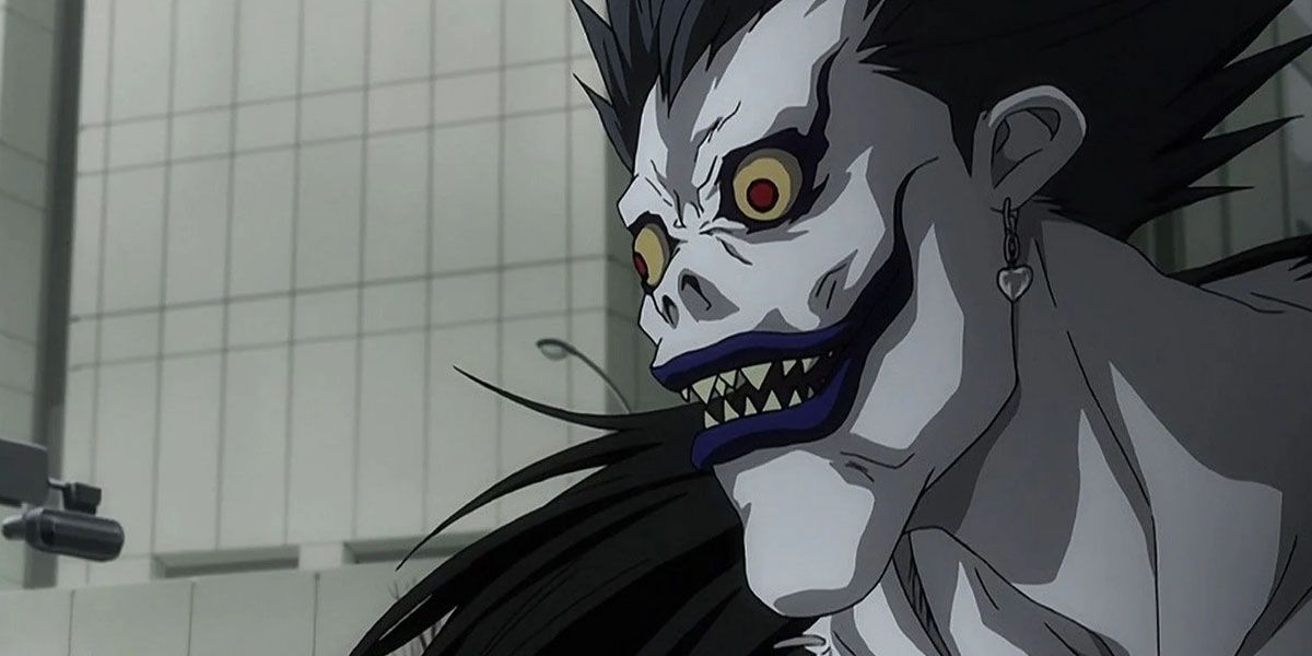 Ryuk grins in Death Note