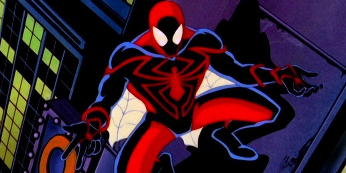 Peter Parker checks out his new costume in Spider-Man Unlimited
