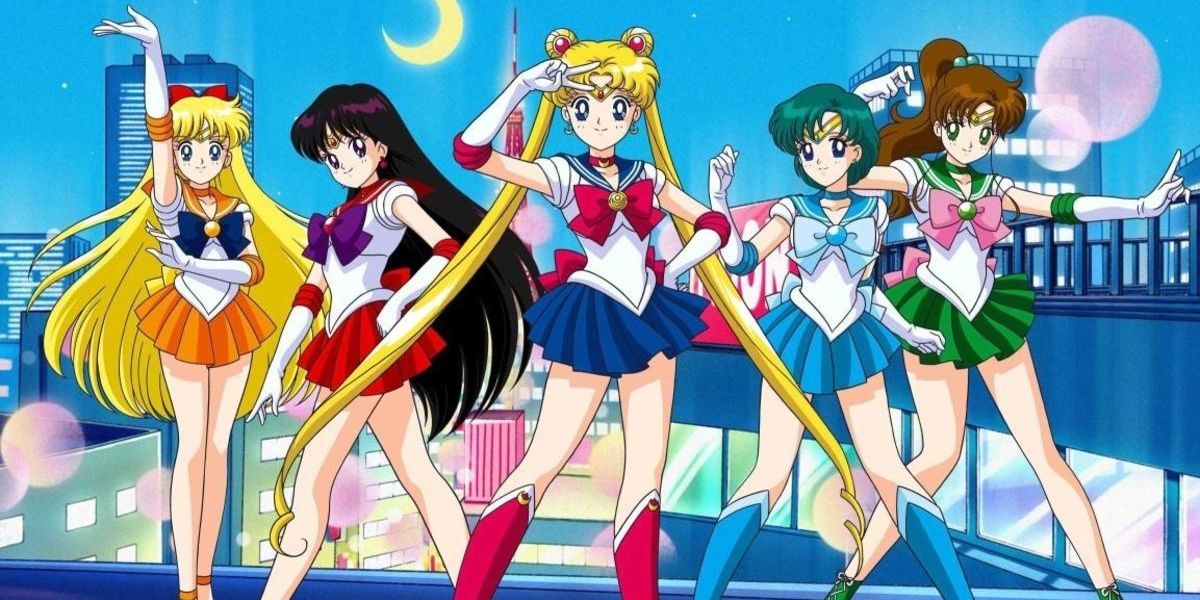 Sailor Moon And The Sailor Scouts Transform In Sailor Moon Anime Cropped