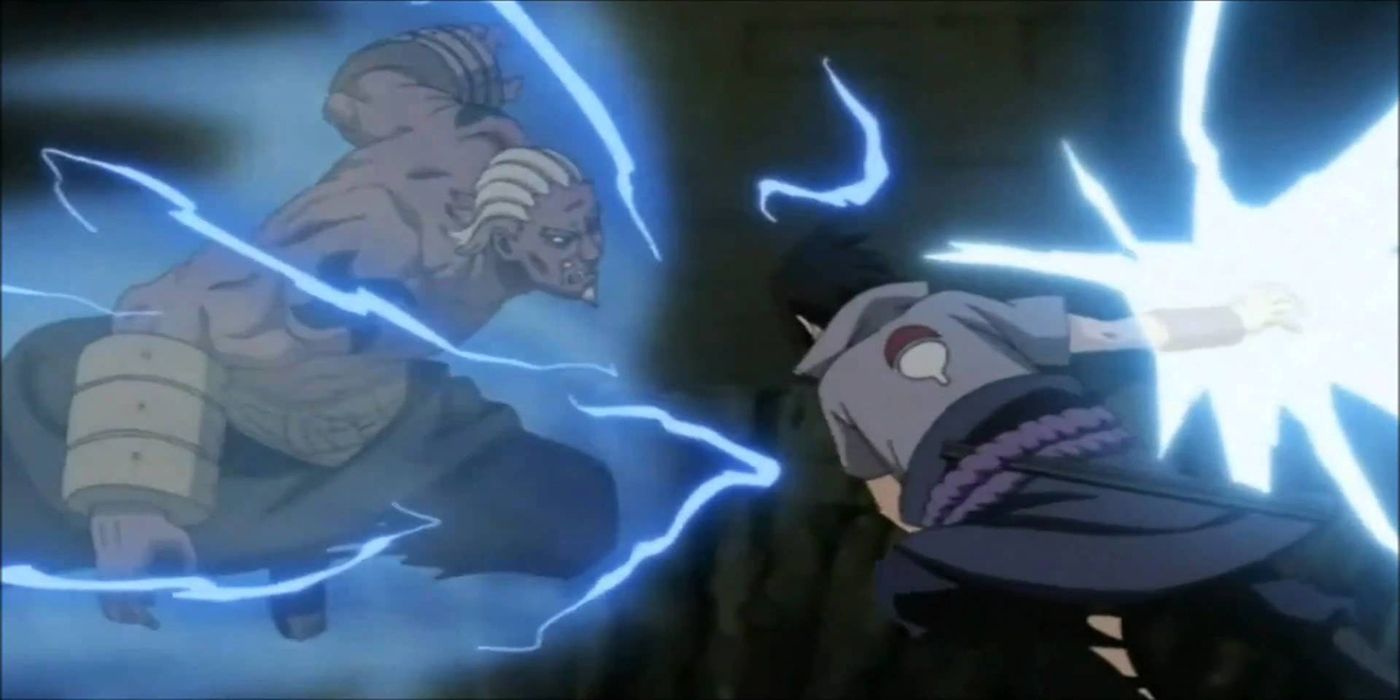 Sasuke vs Raikage lightning clash