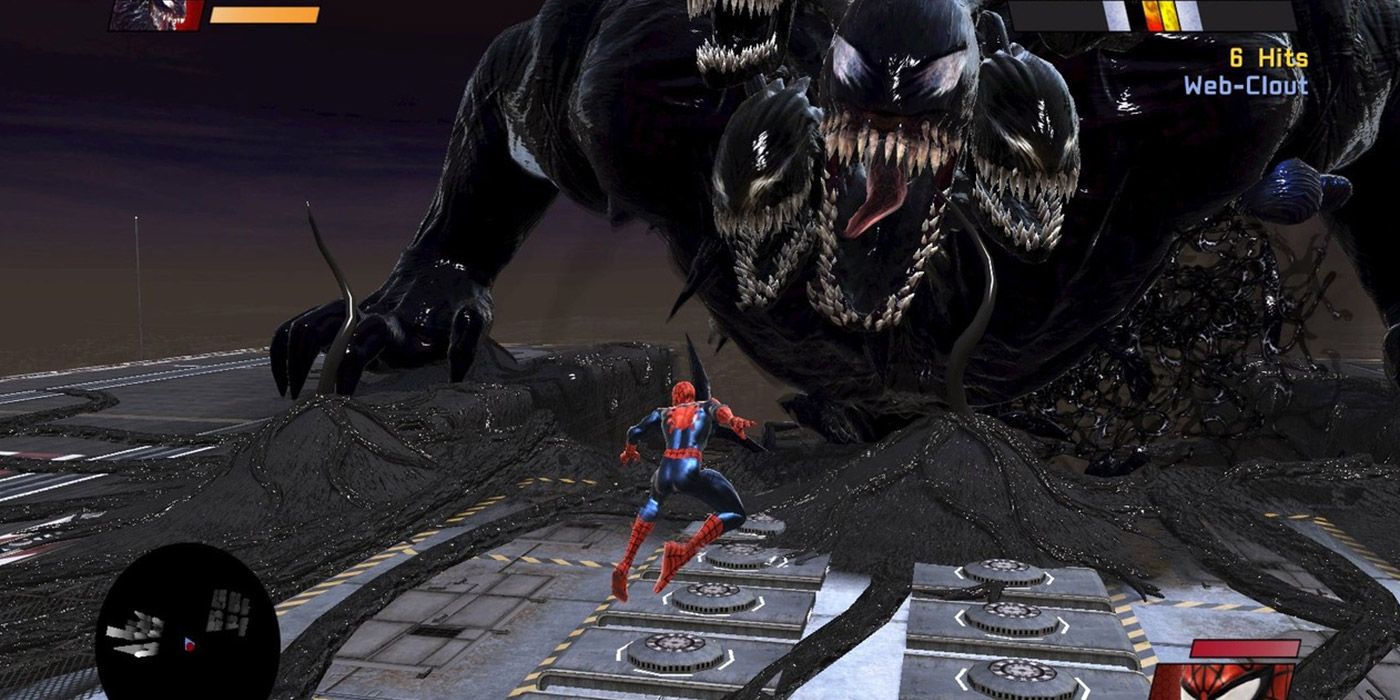 Spider-Man faces off against a monstrous super-Venom