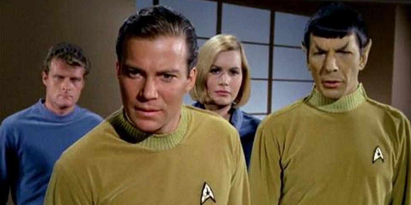 Captain Kirk (William Shatner) and Mr. Spock (Leonard Nimoy) in the Star Trek: The Original Series episode, 