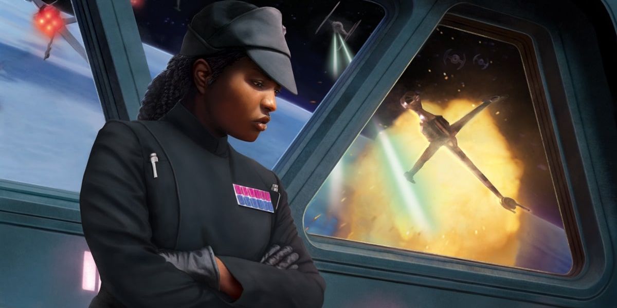 Star Wars Rae Sloane aboard an Empire Star Destroyer in a space battle