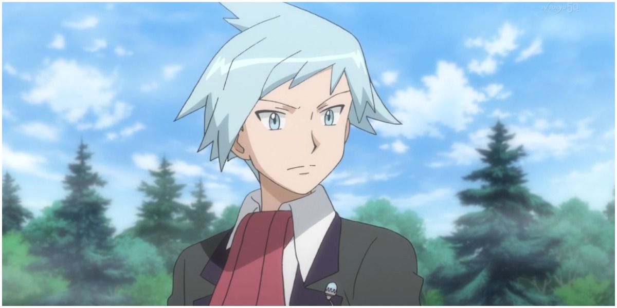 Steven Stone looking off into the distance in the Pokemon anime