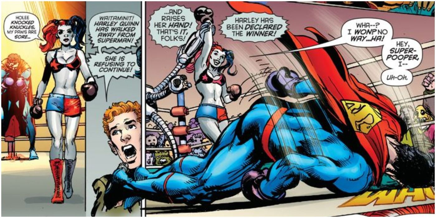superman vs harley quinn boxing