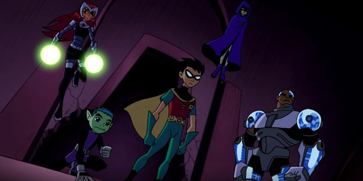 teen titans stand in group