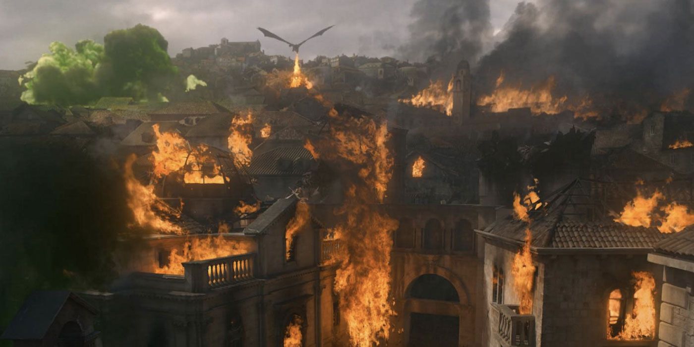 Drogon burning down Kings Landing in Game of Thrones final season
