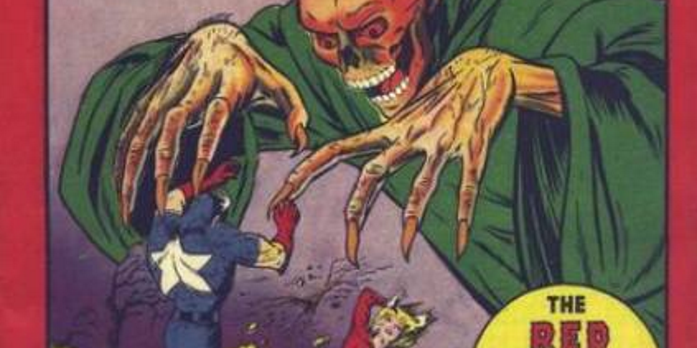 The Cover Of Captain America's Weird Tales With Cap Fighting Red Skull As A Demon