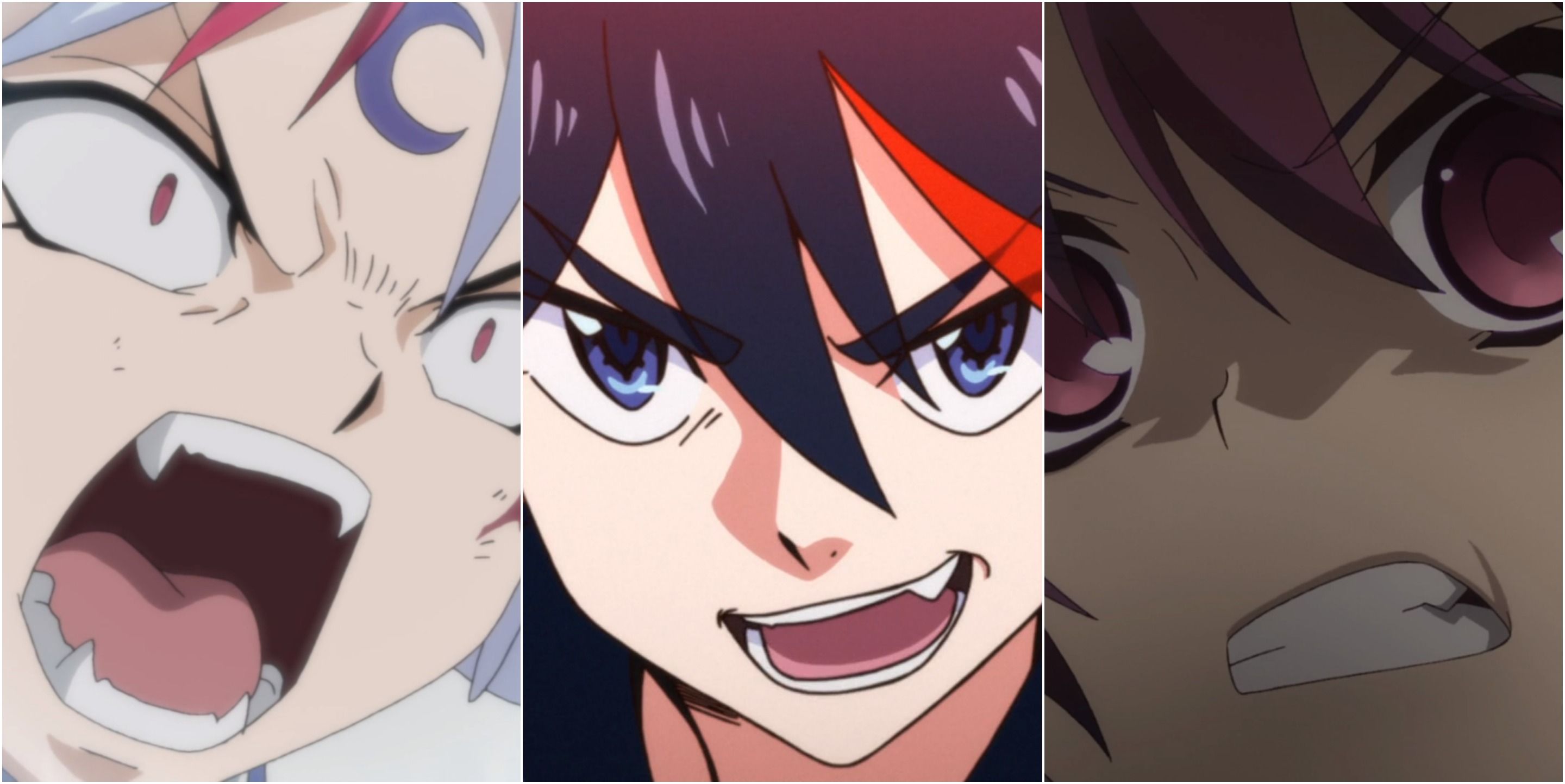 Towa from Yasahime, Ryuko from Kill La Kill, and Bazett from Fate/Kaleid
