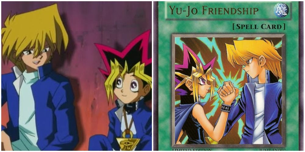 Yugi And Jounouchi Talking In The Yu-Gi-Oh! Anime And The Yu-Jo Friendship Card