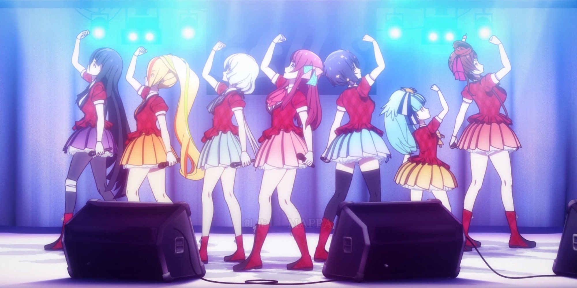 The Idol group Franchouchou performing in Zombie Land Saga Revenge