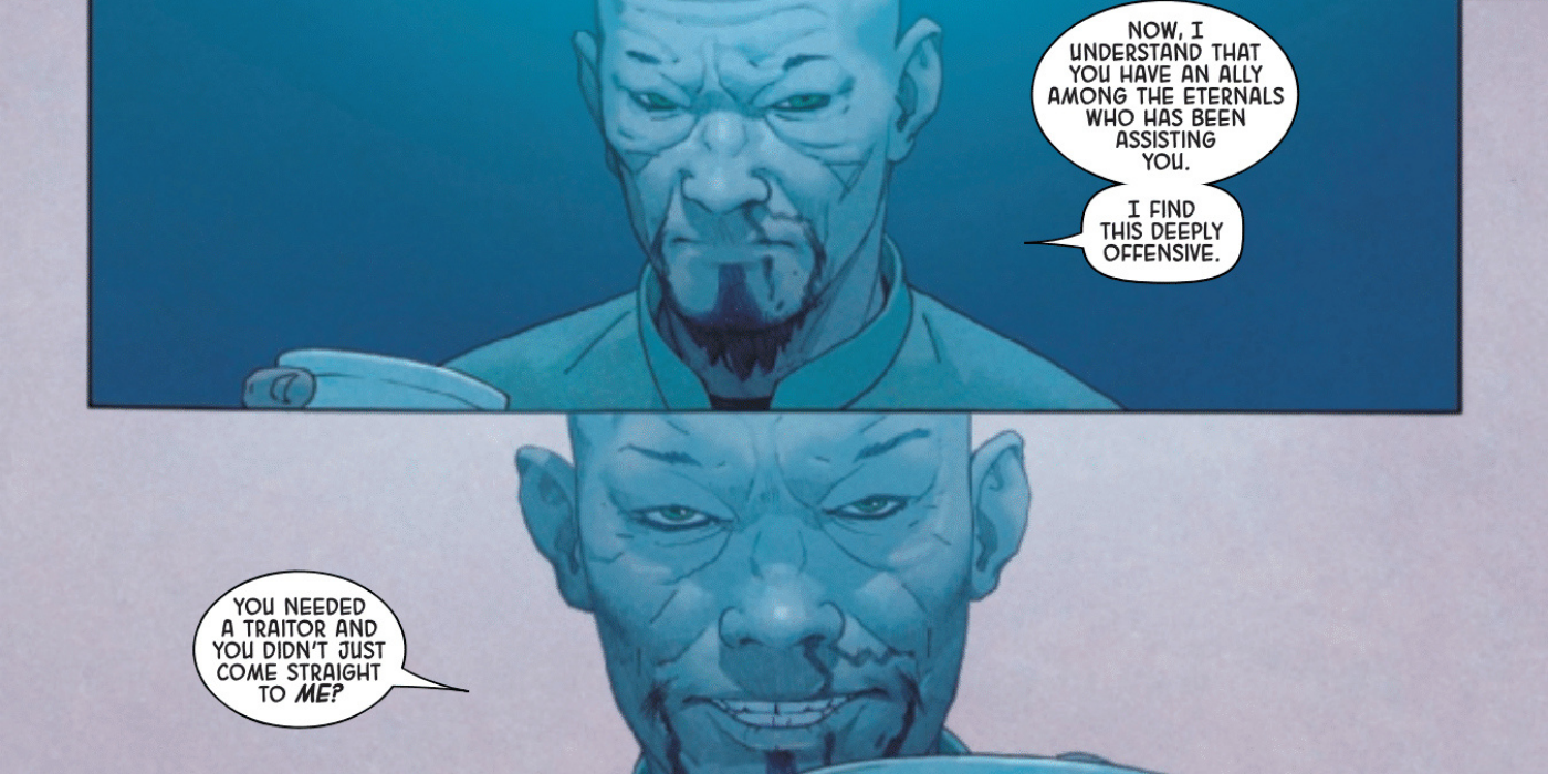 Druig from the Eternals, expounding on the virtues of traitors in Marvel Comics