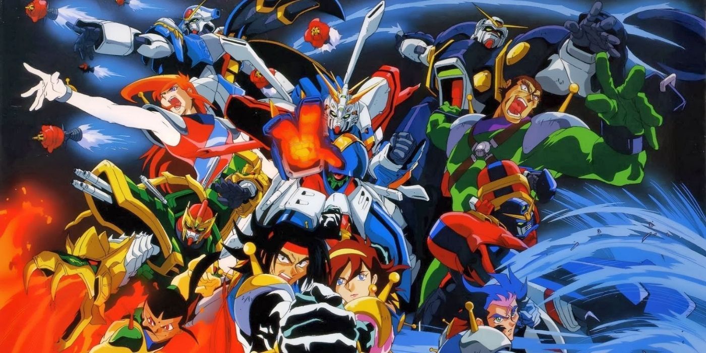 Mobile Fighter G Gundam (1994-1995); multiple characters in various poses.