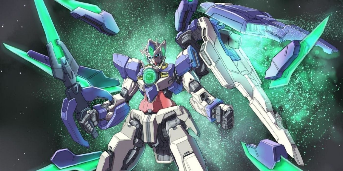 A mecha in Mobile Suit Gundam 00 The Movie: A Wakening Of The Trailblazer (2010).
