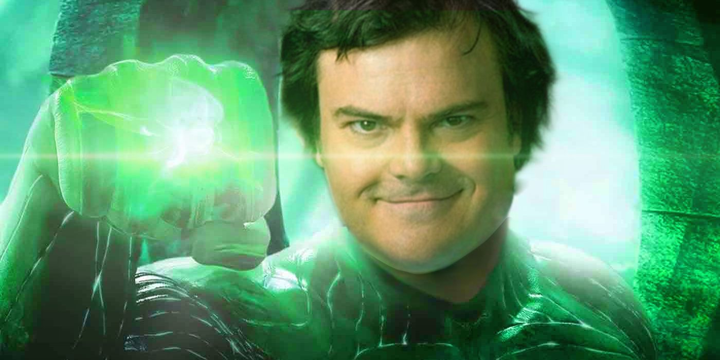 Jack Black's head photoshopped over Ryan Reynolds' Green Lantern