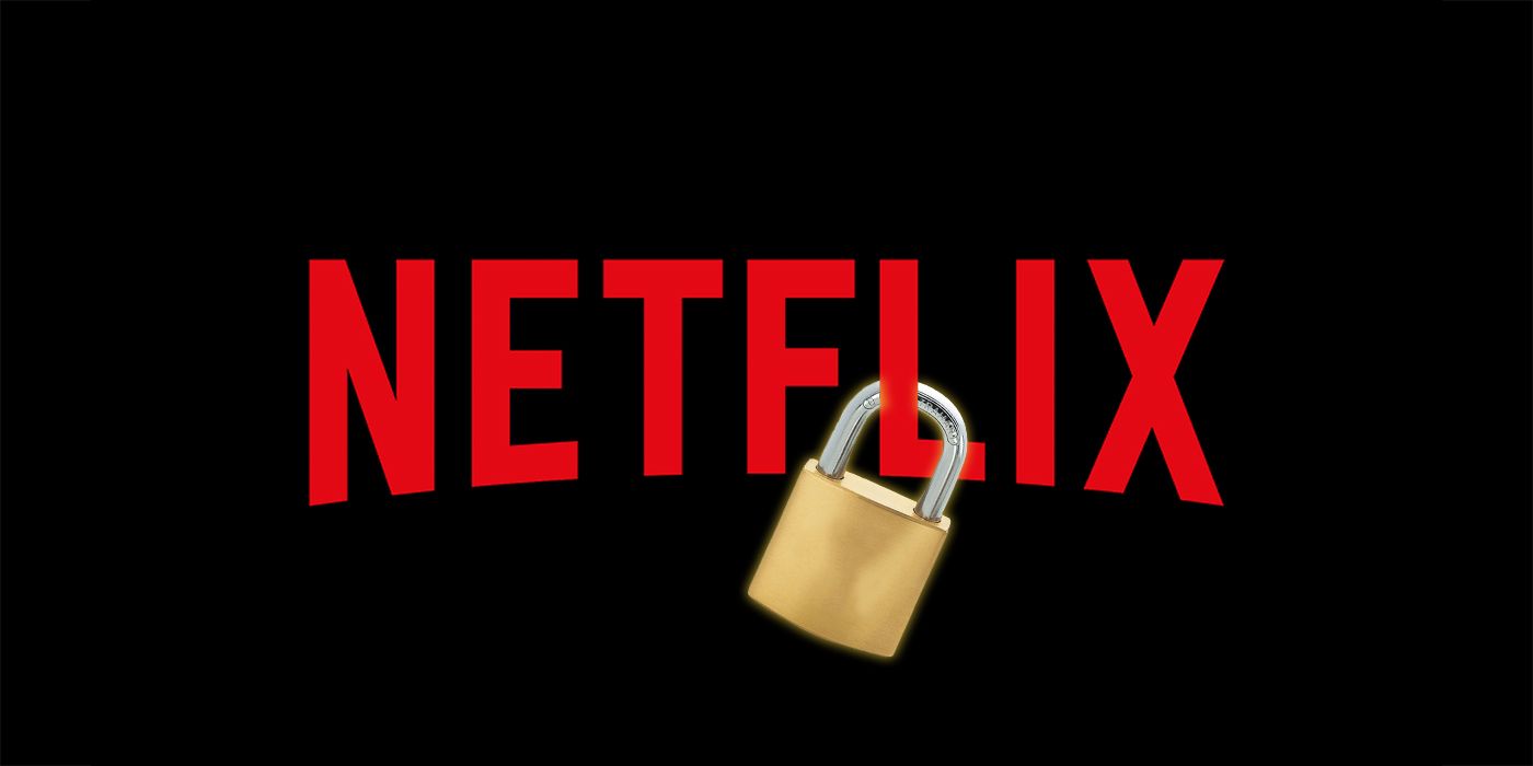 The official Netflix logo with a padlock to reflect its password and security measures 