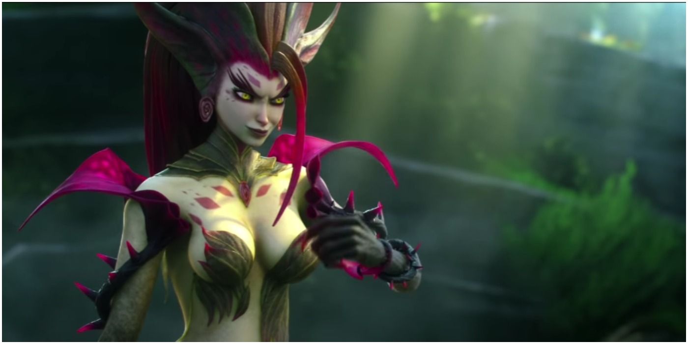 Zyra, smugly approaching a snared Ahri