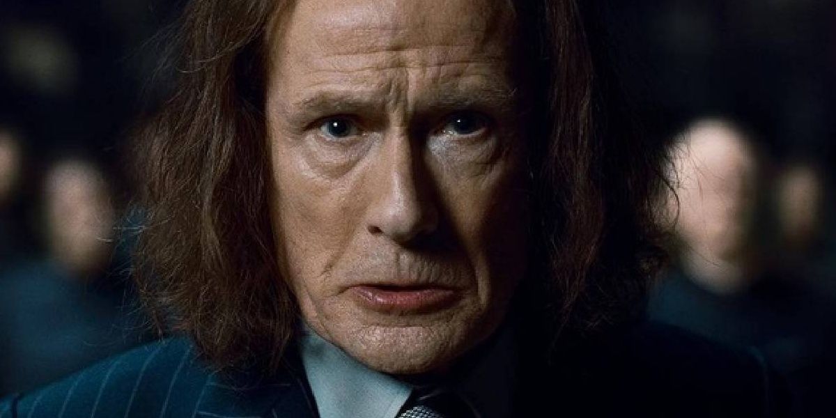 Um close de Rufus Scrimgeour em Harry Potter