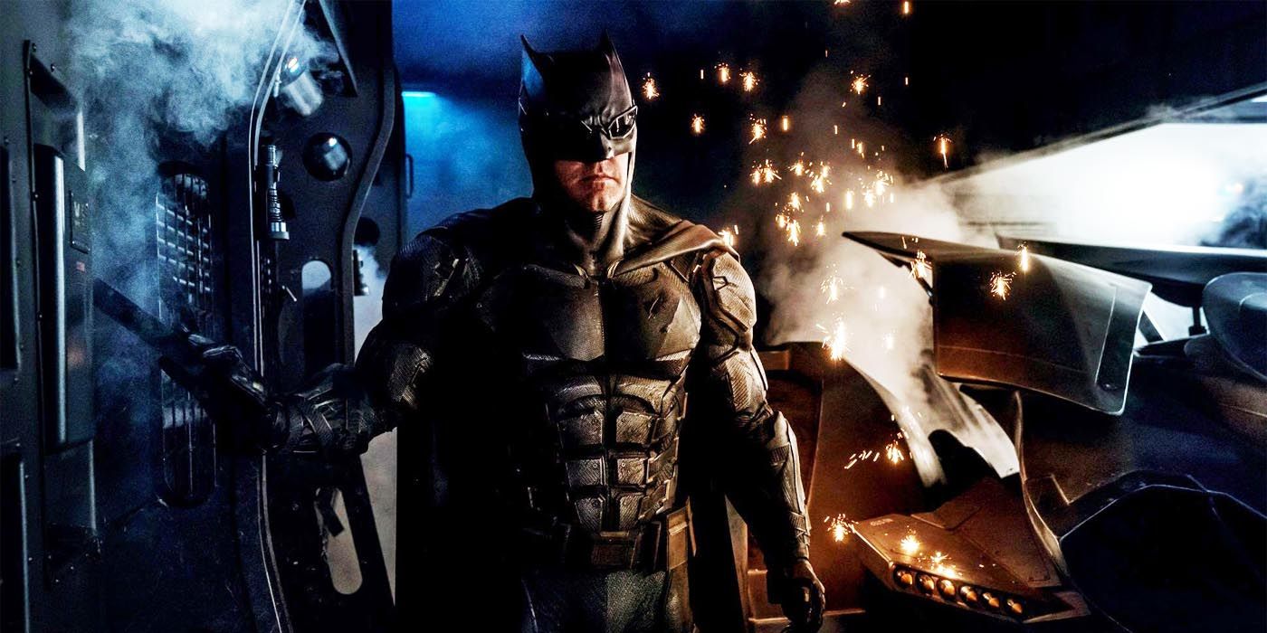 Batman in his tactical batsuit from Justice League
