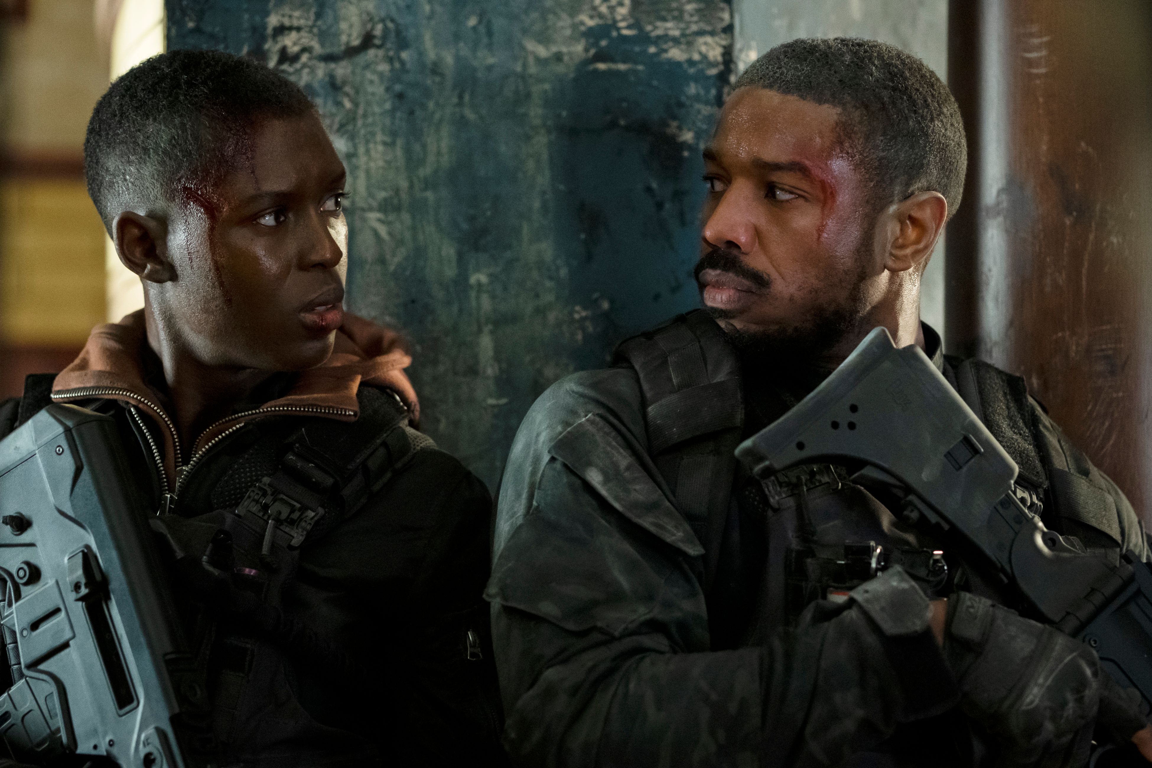 Jodie Turner-Smith and Michael B. Jordan in Tom Clancy's Without Remorse