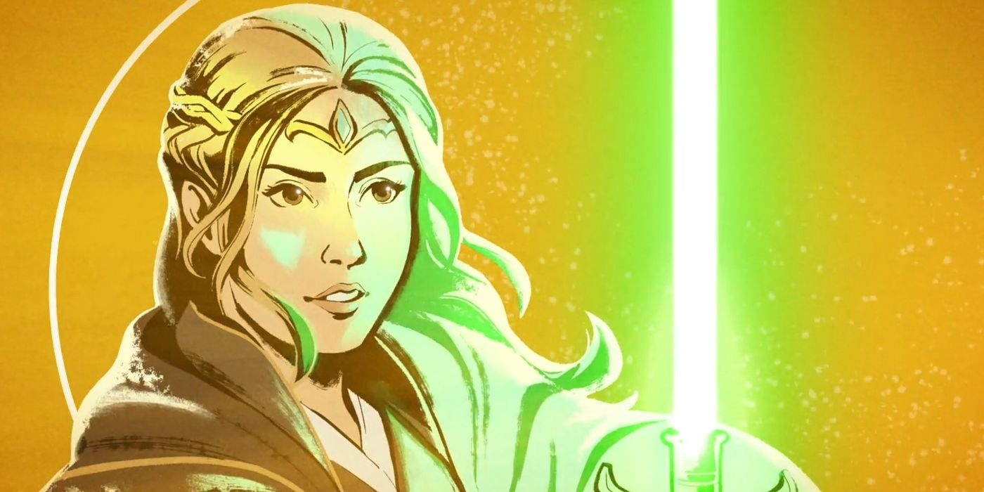 Avar Kriss holds her lightsaber in Star Wars the High Republic