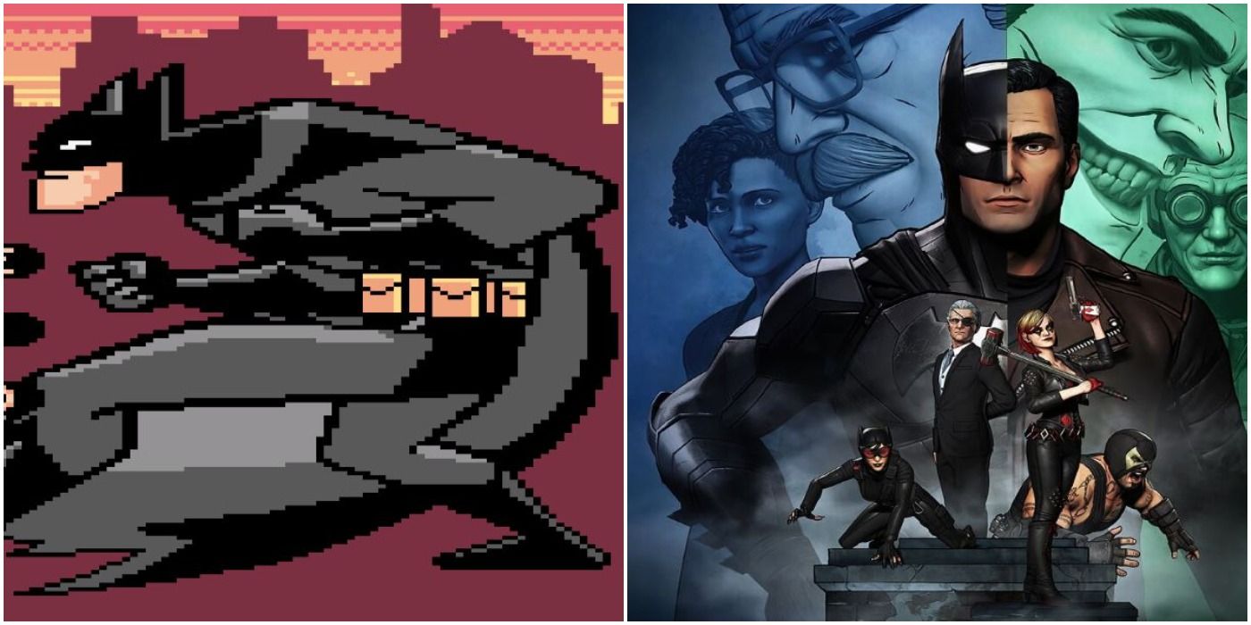 split image of chaos in gotham and batman: the enemy within
