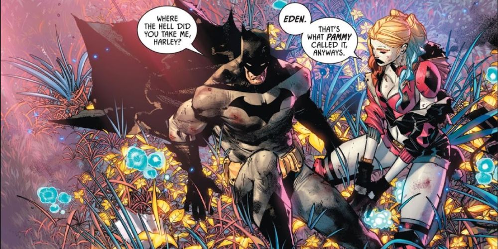 Harley Quinn rescues Batman and takes him to Eden