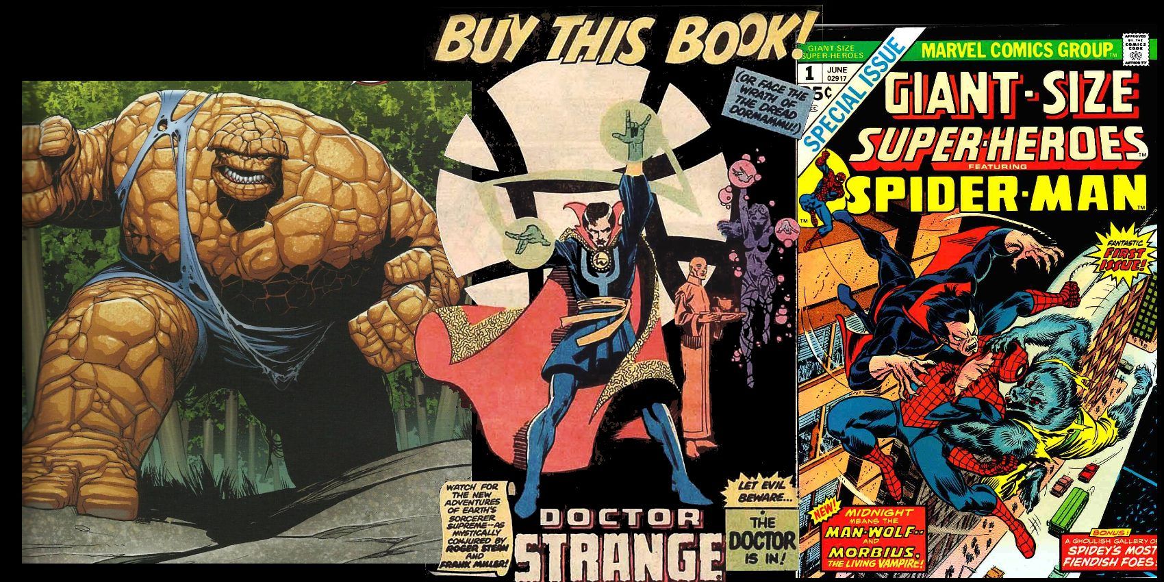 Split image of comics that Marvel did not publish.