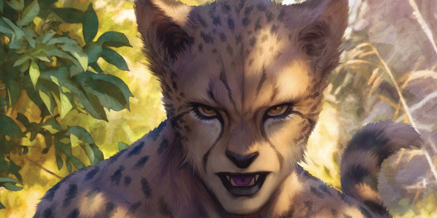 A sinister and threatening image of DC Comics supervillain Cheetah. 