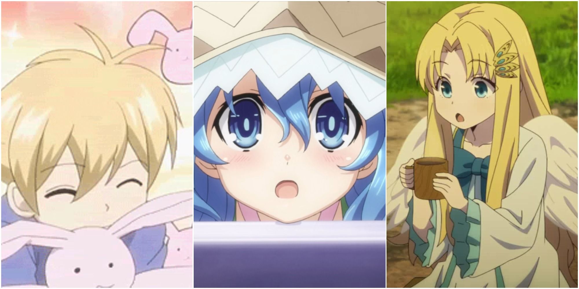 Cutesy Anime Characters Feature Image With Honey From Ouran Yoshino From Date A Live And Filo From The Rising Of The Shield Hero