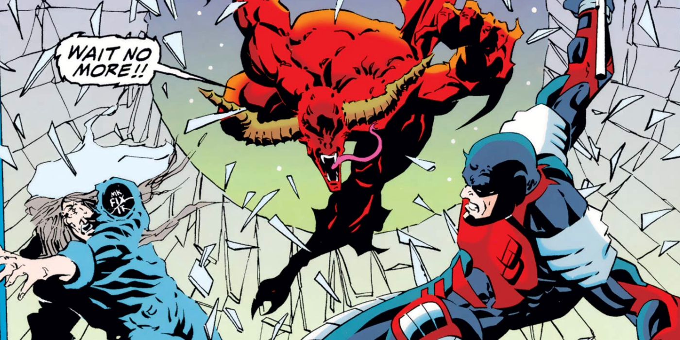 An image of Daredevil battling Hellspawn