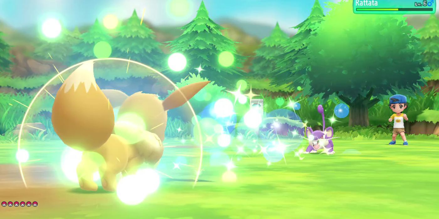 Eevee Using Bouncy Bubble In Pokemon Let's Go Eevee