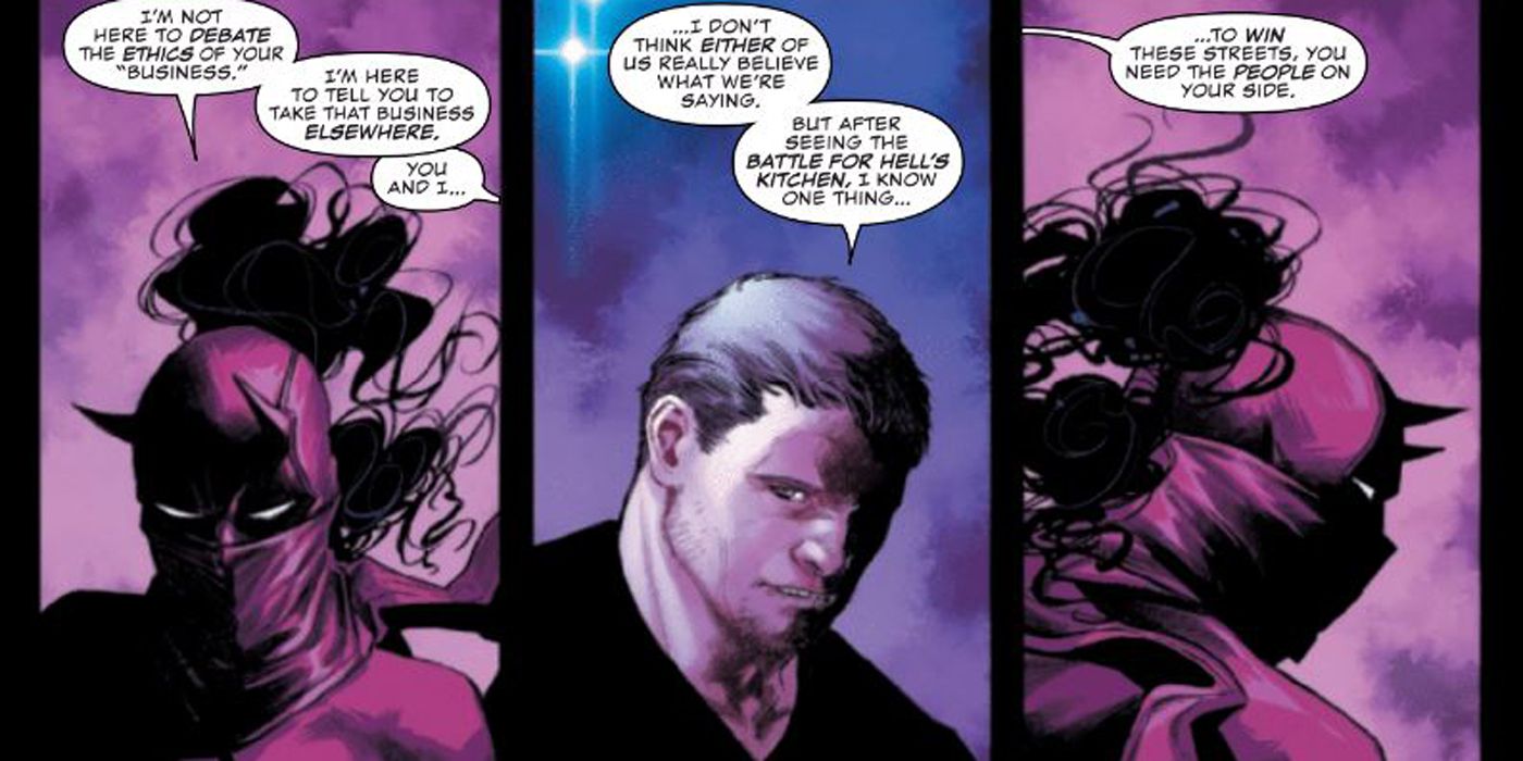 Elektra confronts Butch Fisk in Daredevil.